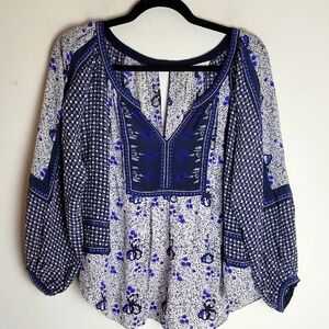 Rebecca Taylor floral silk boho blouse